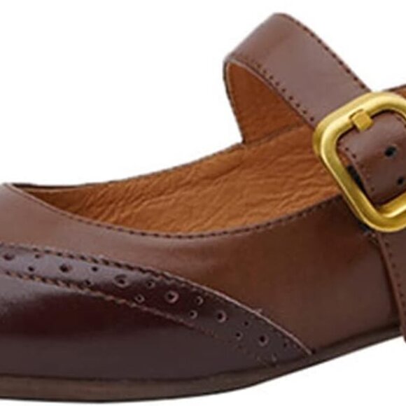 Women's Leather Mary Jane Flats Breathable Sheepskin Insole Casual Shoes - Picture 1 of 7